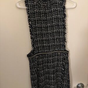 Zara Black and White Tweed Dress